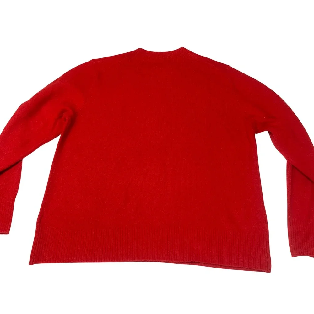 J.Crew Factory Crewneck Red Sweater Extra-Soft Yarn Women XL‎ NWT Holiday Flaw